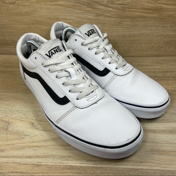 Vans Old Skool White Leather Skate Shoes